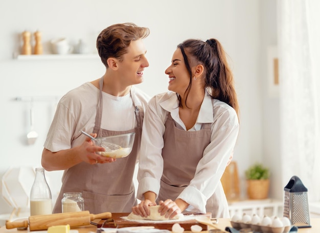 Couple is preparing the pastry