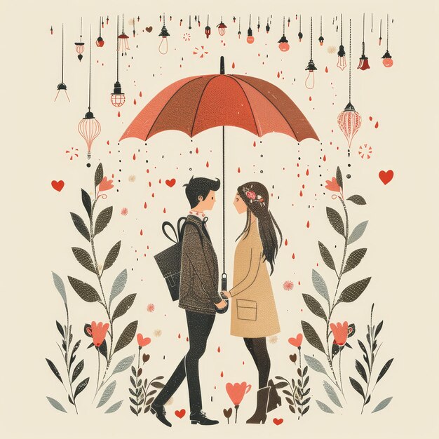 Photo a couple is walking under an umbrella that says  love