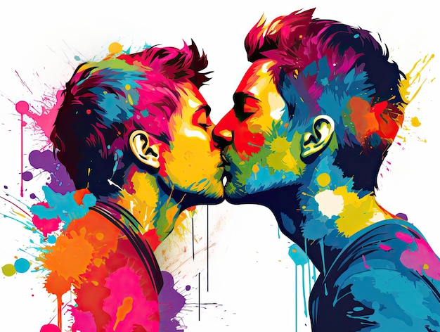 Couple kissing vector illustration