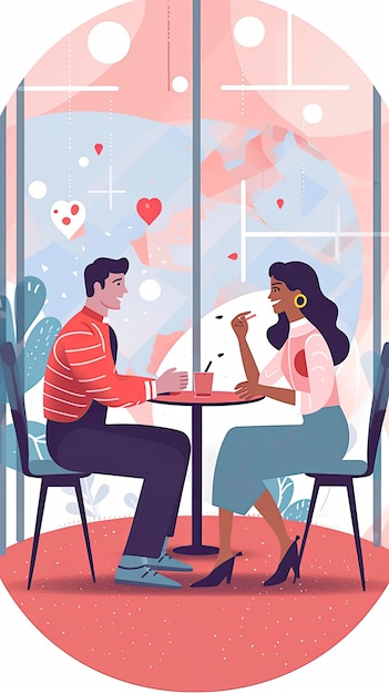 Couple in love having a date Generative ai