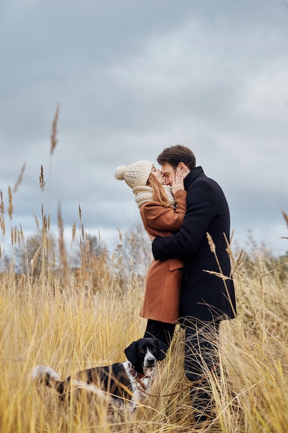 Couple in love kissing in the Park