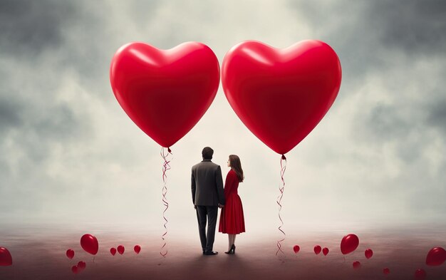 Couple in love_on Valentines Day Heart