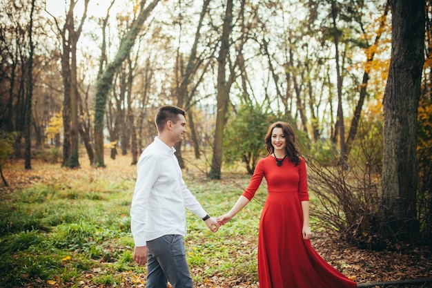 Couple in love in the park