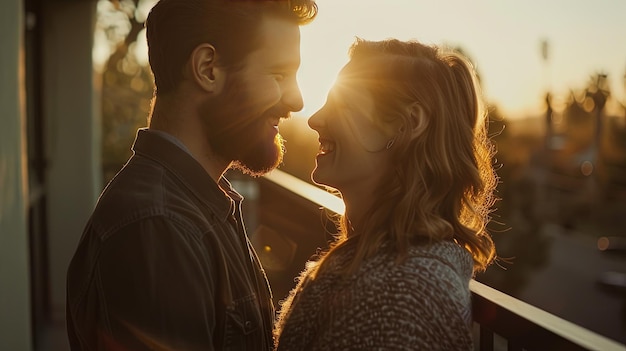 a couple in love on a sunny day