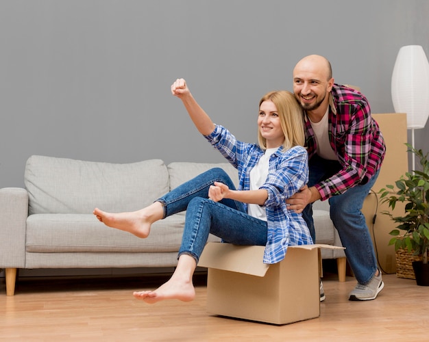 Couple moving to a new house