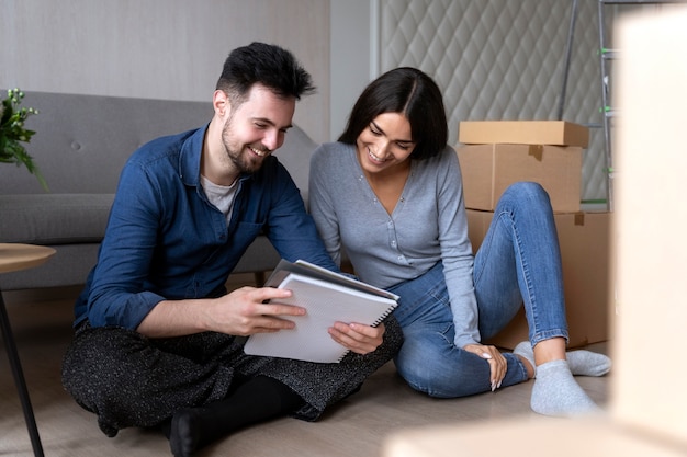 Couple moving in their new home