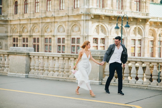 Couple near old building