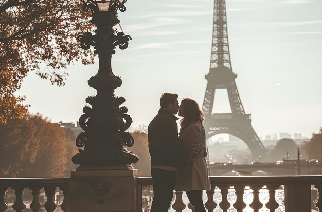 Photo couple in paris