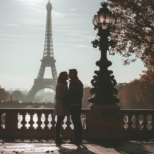 Photo couple in paris