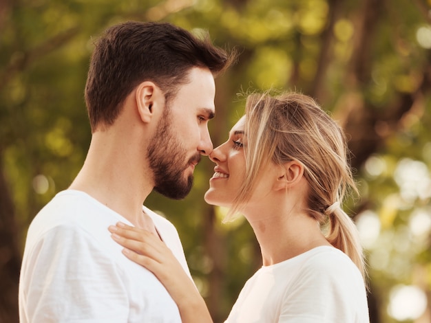 couple in park love mood 