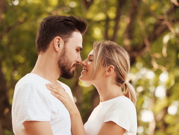 couple in park love mood 