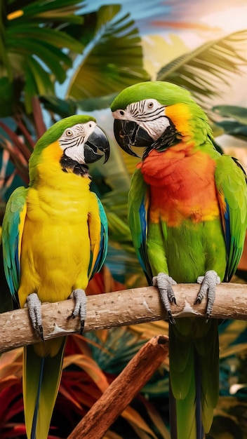 Photo couple of parrots