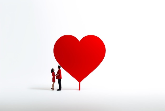 Couple people in love in the concept of Valentine's Day on white background For wedding photos