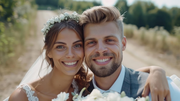 Couple Posing in a Vintage Car Capturing the Perfect Wedding Exit in Style Timeless Memories with a