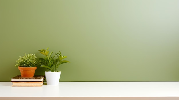 Couple of Potted Plants on Table