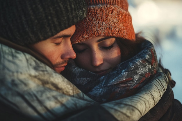 Photo couple sharing a blanket on a chilly day