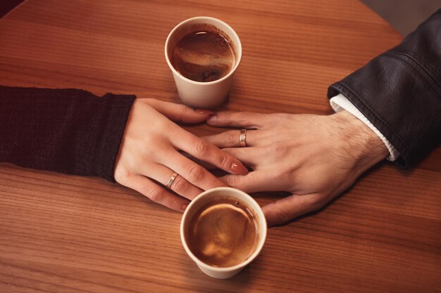 Couple sitting in the cafe