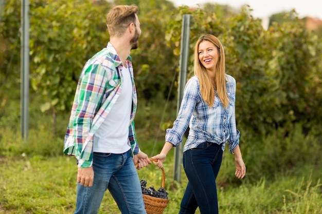 Couple in vineyard