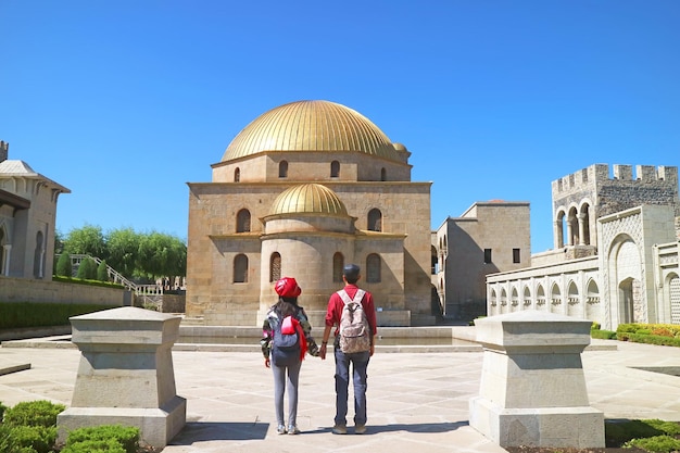 Couple Visiting the Akhmediye Mosque inside the Rabati Castle Complex Georgia