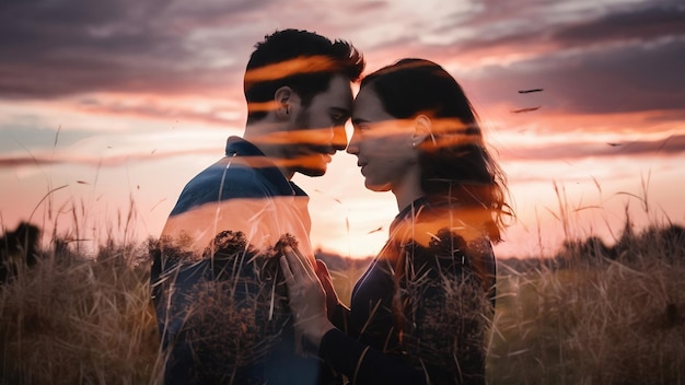 Couple with multiple exposure effect