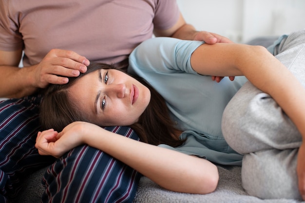 Couple with person suffering from std