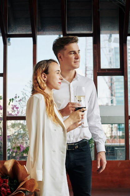 Couple with wine glasses