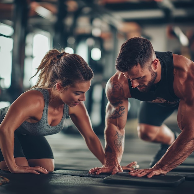 Photo couples engaging in partner workouts for motivation