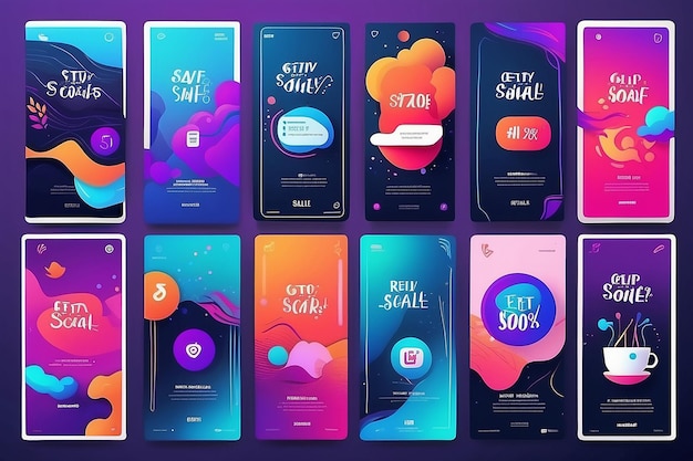 Coupon Gift Card Smartphone Template StoryLiquid Abstract Modern editable template eps 10 vector