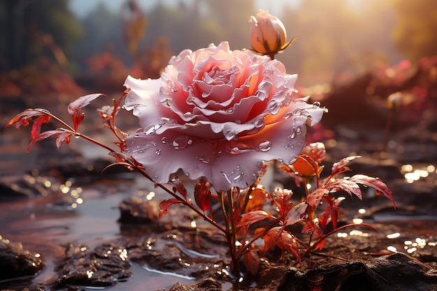 Courageous Flower Facing Challenges in Octane Render