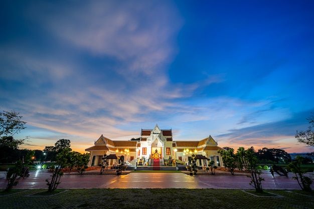 Court of Thai King "Naresuan" statue monument after demolishing the structure that obscured the front move it to the back for dignified and beautiful.