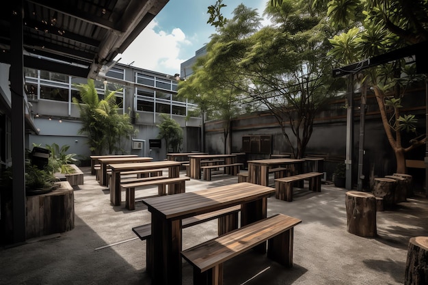 The courtyard at the green house