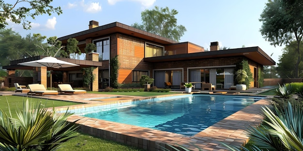 Courtyard house with swimming pool