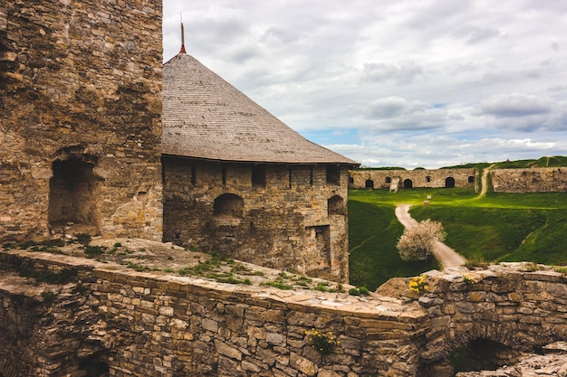 The courtyard of KamenetsPodolsk fortress Historical monument of Ukraine Europe