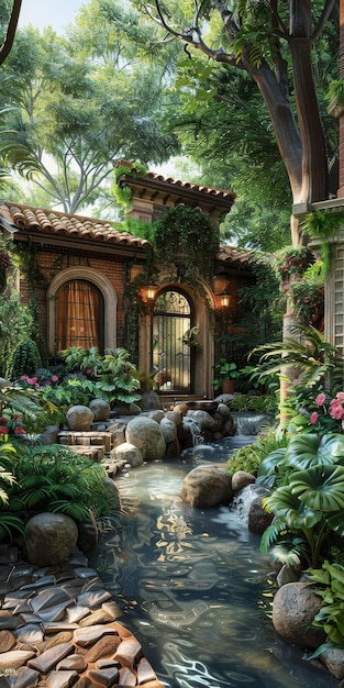 Courtyard Surrounded by Greenery