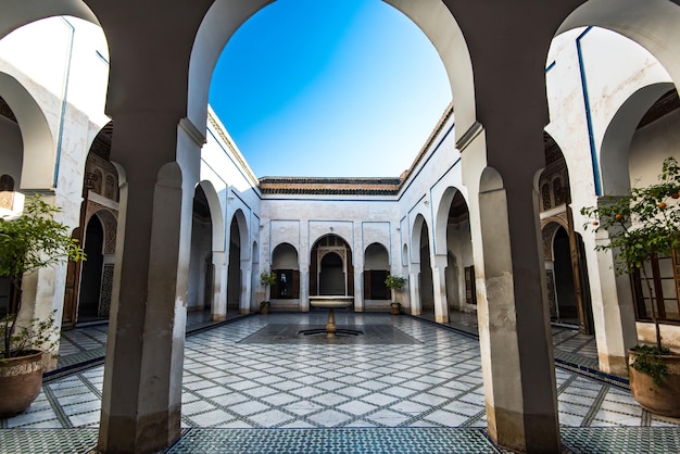 Courtyard with fountain Bahia PalaceMorocco