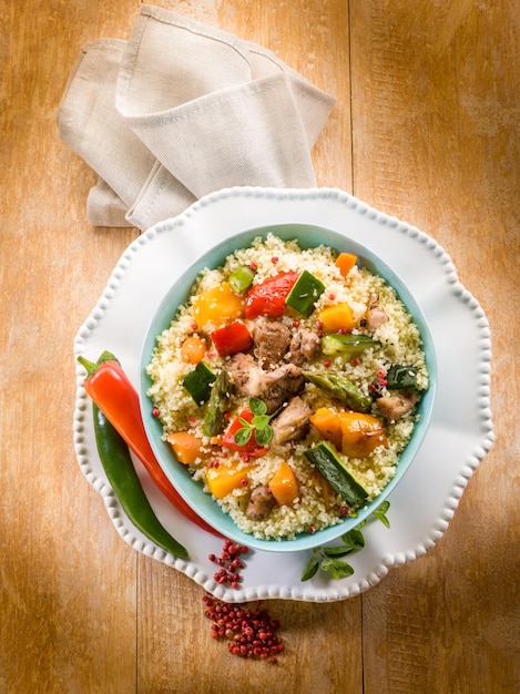 Cous cous with meat and vegetables