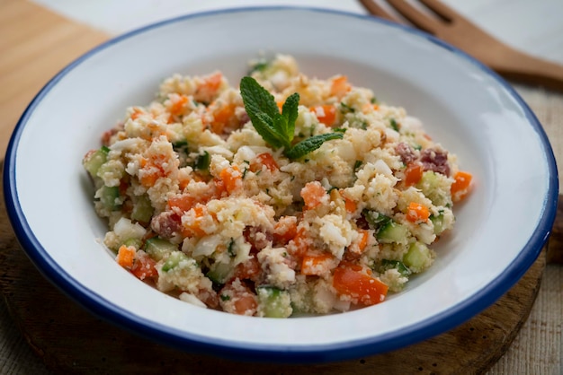 Couscous salad with assorted vegetables