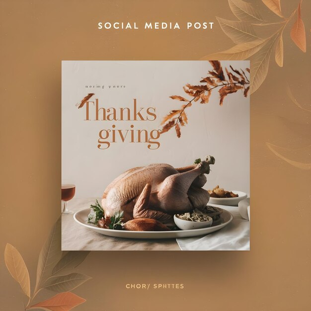 Photo a cover for a thanksgiving dinner with a turkey on the cover