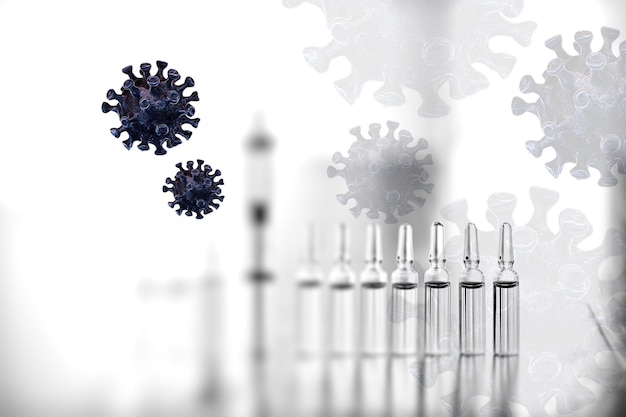 covid-19 virus vaccine injection, abstract background, medical concept