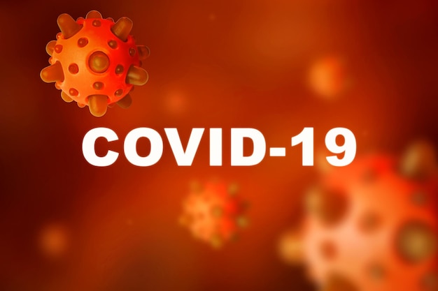 COVID19 coronavirus under microscope 3d illustration SARSCoV2 corona virus outbreak in China deadly infection spread in world