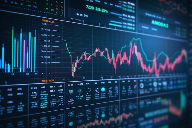 Photo covid19 and stock market chart