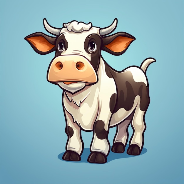 cow full body cartoon logo