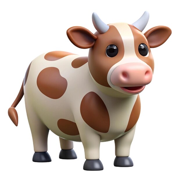 cow isolated 3d cartoon style illustration