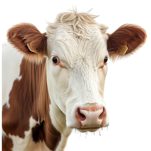 A cow with white background