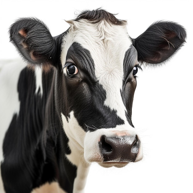 A cow with white background