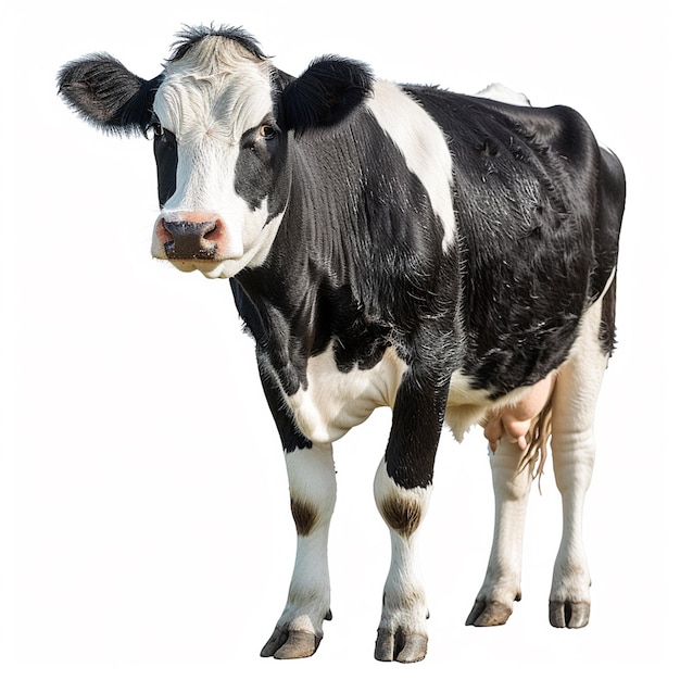 A cow with white background