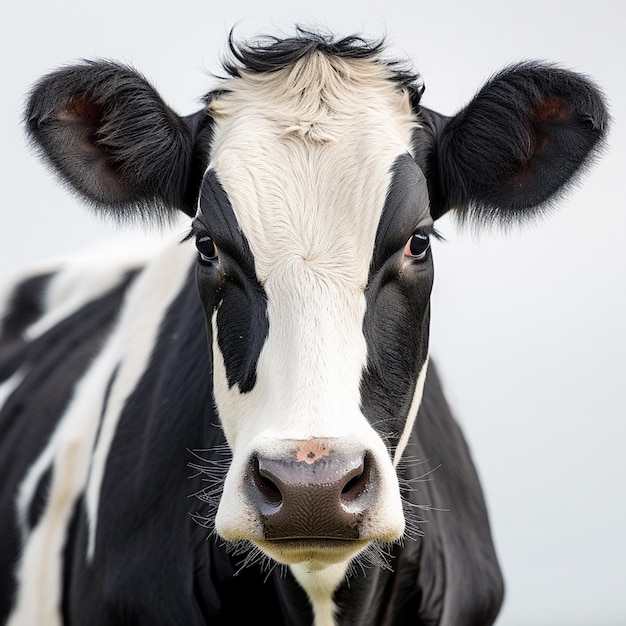 A cow with white background