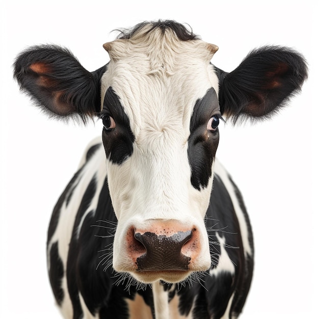 A cow with white background