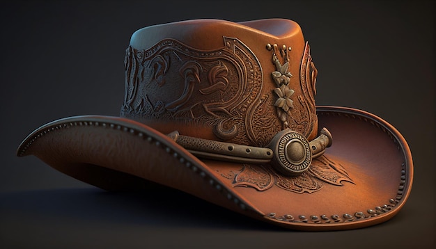 A cowboy hat with a horse on it.