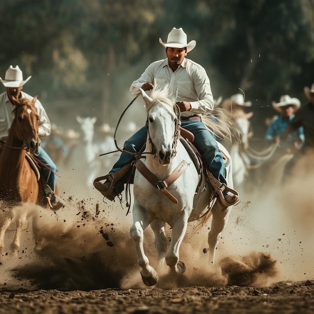 Cowboy Rodeo Festival Tradition Men Riding Horses